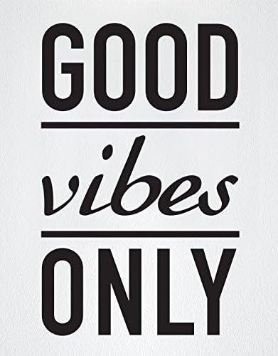 Higoss Inspirational Quote Vinyl Wall Art Good Vibes Only Wall Decal Sticker - Black