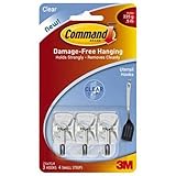 Command Small Wire Hooks 3 hooks (3 sets of 3 - 9 Hooks Total, Clear) 17067CLR