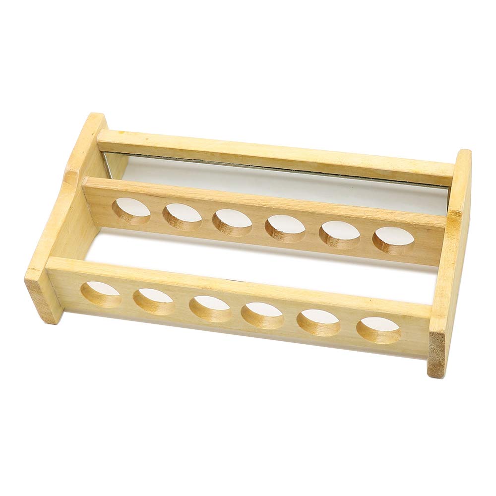 Wooden Colorimetric Test Tube Rack 6 Hole Thick Wood Wooden Tube Rack