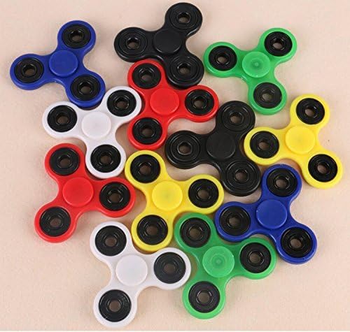 Fidget Hand Spinners 50 PC Color Bundle Bulk EDC Tri-Spinner Desk Toy Stress Anxiety Relief ADHD Student Relax Therapy Pack Combo Wholesale Green Red Black White Blue Yellow Glow Pink Glow Sky Blue