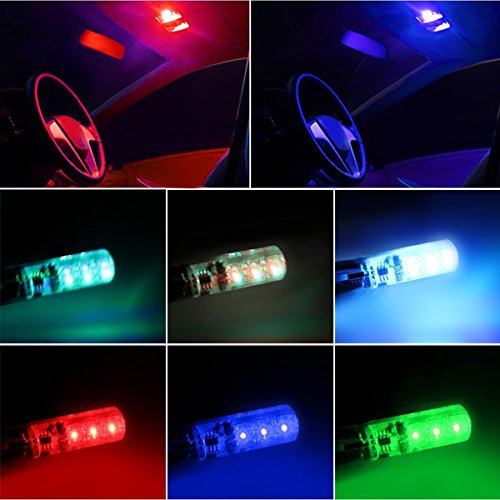 Car Fog Lights,EJ's SUPER CAR 6 LED T10 5050 SMD Interior Lights with Remote Super Bright 16-Color Changing Wireless Remote Control,Headlight Strobe Flash Dash Fog Light