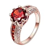 Swarovski Clear Crystal Ruby Personalized Fashion Rings for Women Size7-8