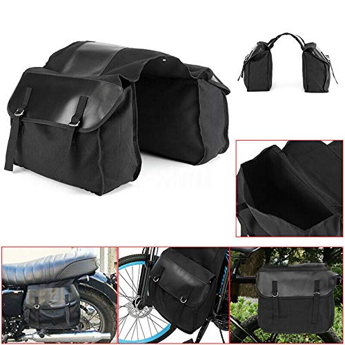 Zqasales Motorcycle Synthetic Leather 2-Strap Saddlebag Tool Bag Heavy-Duty Waterproof Motorcycle Side Saddlebags Saddle Bag Panniers