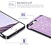 DOMAVER iPhone 8 Plus Sparkly Glitter 2 in 1 Slim Hybrid Hard PC Girls Women Cover with Shiny Leather Shockproof Protective Cell Phone Case for Apple iPhone 8 Plus, Purple