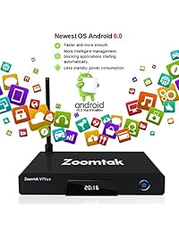 zoomtak Vplus S912 Android TV Box Octa Core 2ram + 16rom Support 2 K4 k Android 6.0 Ethernet 100 1000 M Dual WiFi 2.4 G + 5.8G bluetooth4.0 HD Decodificación H.265 Streaming Media Player Negro