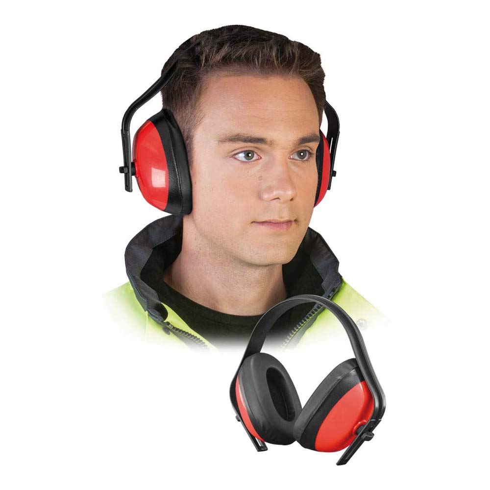 Reis OS-Fit Ear-Muffs, Red-Black, Uni (Size/Medium/L) Size, Pack of 10