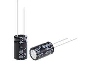 uxcell 1000uF 16V Capacitor, Aluminum Electrolytic Capacitors 105C High Temp 25pcs