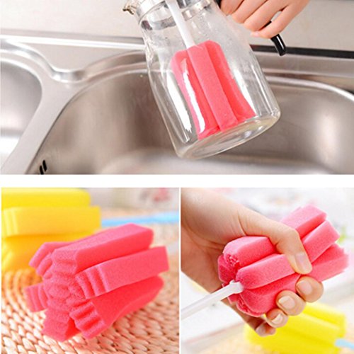 Sponge Cup Brush, Ankola 1 PCS Kitchen Cleaning Tool Sponge Brush for Wineglass Bottle Coffe Tea Glass Cup (Multicolor-2, 9.84")