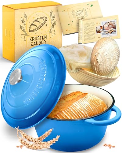 KRUSTENZAUBER Brotbacktopf mit Deckel und Gärkorb fürs Brot zu Hause backen