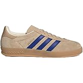 adidas Men's Gazelle Indoor Magic beigeTeam Royal Blue/Wonder White 8 US
