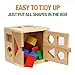 NimNik Wooden Shape Sorting Cube Classic Square Shape Sorter Baby First Blocks Shape-Sorting Toy for Early Learning for 3 Year Olds