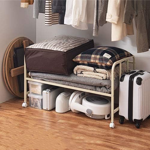 Amazon 布団収納ラック 寝具 収納 高さ3段階調節 キャスター付き ラック 通気性 布団 棚 ワゴン 押入れ収納 キャスター 押入れ 収納 棚 ブラック キッチンワゴン 収納カート オンライン通販