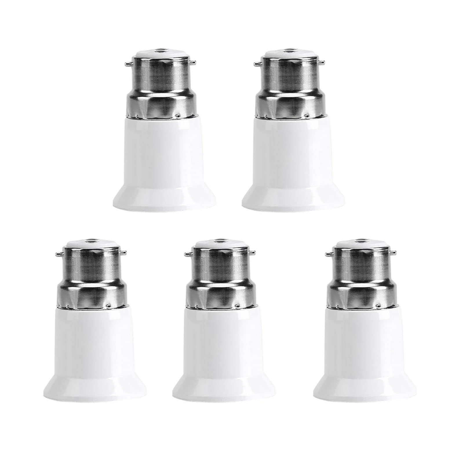 WGFOIP 5pcs B22 to E27 Socket Converter, Bayonet to Screw Bulb Adaptor Lamp Light Bulbs Holder for Energy Saving Lamps