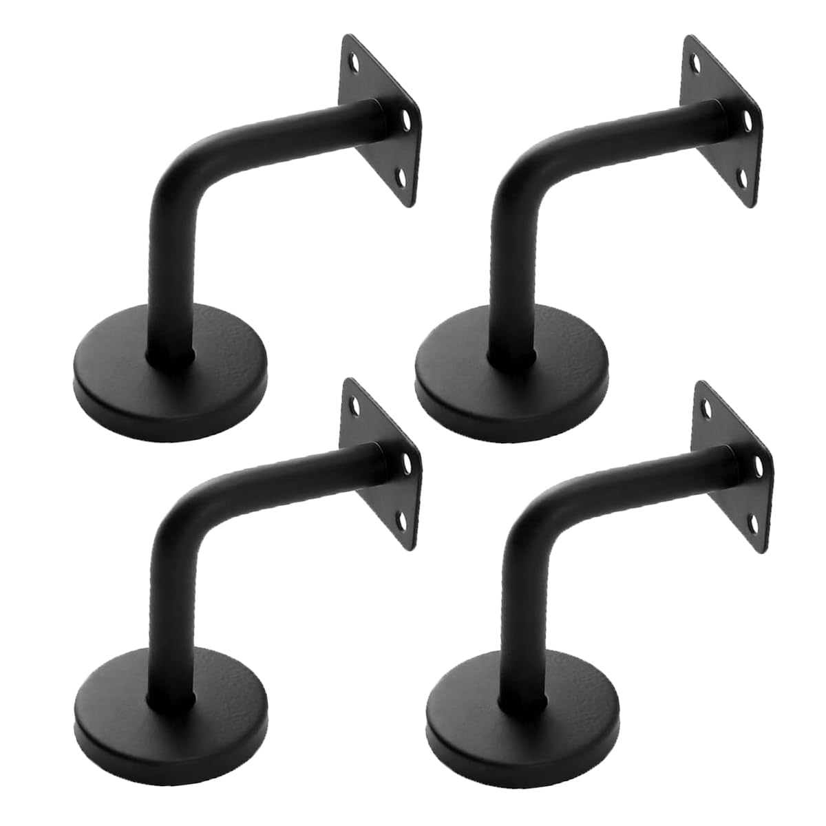 Set of 4 Stair Handrail Brackets Stainless Steel Handrail Holder Wall Mounted Heavy Duty Bannister Stair Hand Rail Brackets with Base Cover