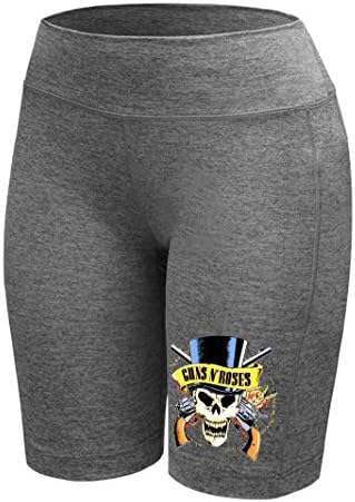 Sysuser Women's GunsN'Roses Mid Thigh Yoga Workout Legging Shorts