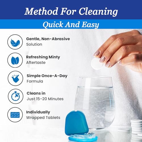 Yoerxing Denture Cleaning Tablets, Retainer Cleaner, Complete Clean for Dental Appliances, Clean, Effective Dental Cleaning for Teeth and Retainers