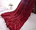 YOU SA Super Soft Long Shaggy Fuzzy Fur Faux Fur Warm Elegant Cozy with Fluffy Sherpa Throw Blanket 51''*63'',Burgundy Red