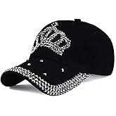 Gudessly Bling Women Baseball Cap Flower Snapback Rhinestone Sun Hats Adjustable Denim Jeans Hat