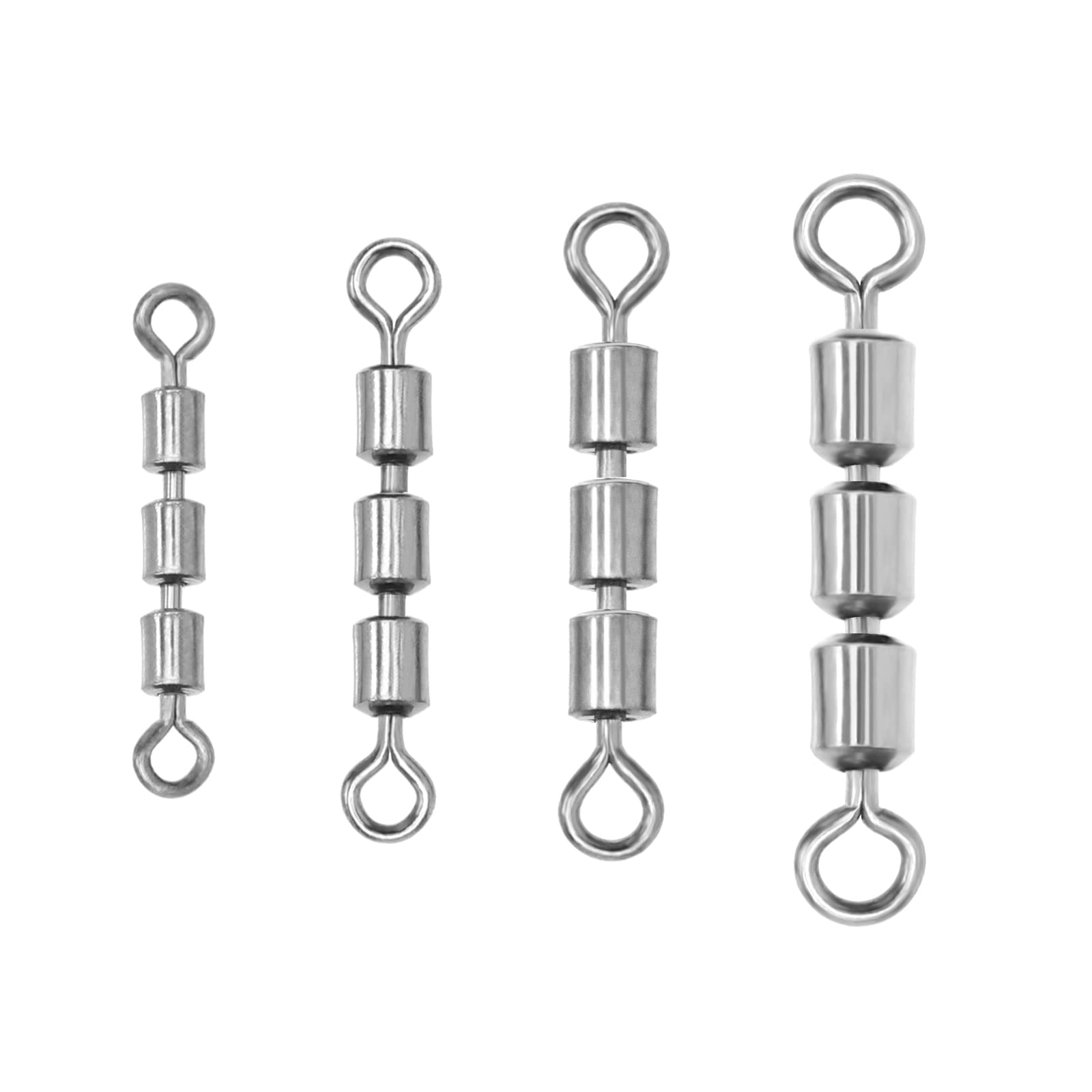 EMSea 40PCS Fishing Swivels High Speed 3 Roller Swivels Triple Swivels Leader Lure Connector Catfish Rig Bead Chain Swivels Fishing Accessories Copper