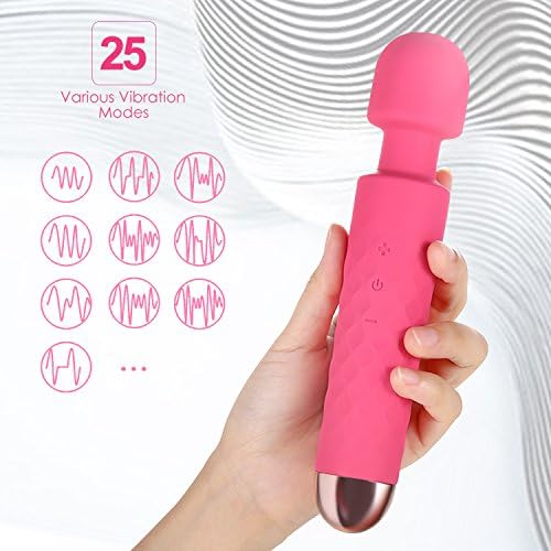 Mini Wireless Wand Massager, Waterproof Rechargeable Multi Speed Body Massager for Women, Perfect for Muscle Aches and Personal Sports Recovery - Personal Quiet Female