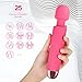 Compact Cordless Wand Massager with 25 Adjustable Frequency, Louviva Handheld Full Body Deep Tissue Massage Vibrator for Bedroom, Office, Travel