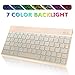 Wireless Bluetooth Keyboard for iPad,Portable Slim 7-Colors Backlit Keyboard,Compatible with iPad Pro 11/12.9,iPad Air,iPad Mini,iPhone and Other Smartphones,Built in Rechargeable Battery-Gold