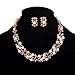 Broadfashion Bluelans Women's Party Wedding Jewellery Sets Elegant Rose Gold Plated Faux Pearl Crystal Collar Necklace Earrings Set