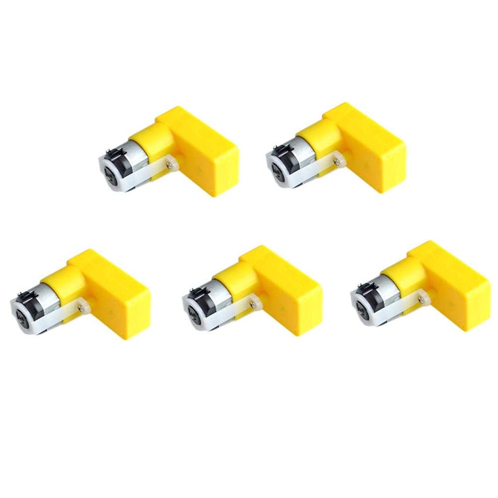 DollaTek 5pcs DC Motor 3-6V DC Geared TT Dual Shaft Magnetic Gearbox 1:48