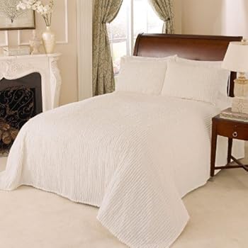 Amazon.com: Beatrice Home Fashions Channel Chenille Bedspreads, Queen, Ivory: Home & Kitchen