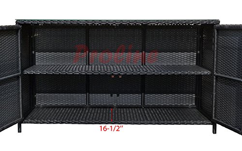 Wicker Rattan Buffet Serving Cabinet Table Towel Dining Dish China Storage Counter Outdoor 59x18x33