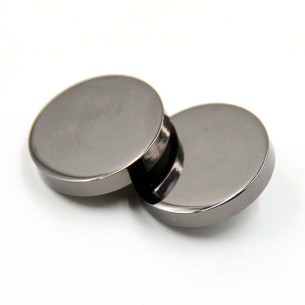Bestowal 10PCS Metal Flat Button Women Suit Woolen Coat Jacket Shirt Trousers Button 28mm Black