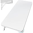 Neoaider Wall Mounted Folding Table 39.4”L x 19.7”W, Laundry Folding Table with Heavy Duty Metal Collapsible Shelf Brackets, 220 LBS Capacity, Wall Mounted Desk Fold Down for Small Spaces, White