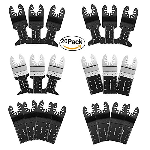 Wood/Metal Professional Oscillating Multi Tool Quick Release Saw Blades for Fein Multimaster, Dremel Multi-Max, Dewalt, Craftsman, Ridgid, Makita, Milwaukee, Rockwell, Ryobi (20 pack)-fathers day gift - Thumbnail 6