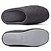 Men's Comfort Quilted Cotton Memory Foam House Slippers Slip On House Shoes (Large / 11-12 D(M) US, Dark Gray)