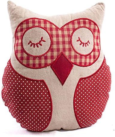 30H34 OWL FILLED CUSHION, RED