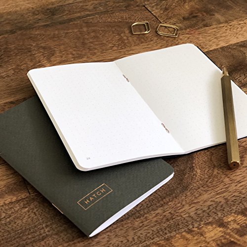 Hatch Idea Bank - Small Pocket Notebooks with Index, Dot Grid Pages (Set of 3) - 3.5 x 5.5"