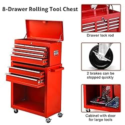 8-Drawer Tool Chest with Wheels, Tool Storage