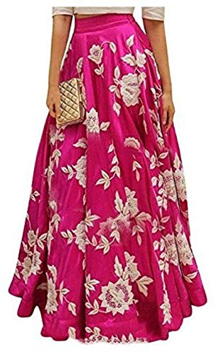aarna fashion women's cotton top and skirt set (pink, free size)