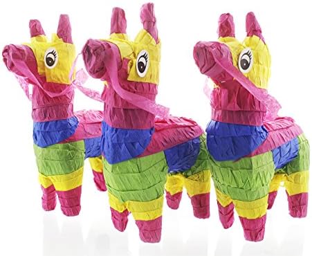 ミニチュアロバのピニャータ 虹色ロバ ミニサイズ メキシカンピニャータ 3個セット 4 7 5 2インチ 誕生日パーティー 祝日 フェスティバル お祝い ミニチュアロバのピニャータ 虹色ロバ ミニサイズ メキシカンピニャータ 3個セット 4 7 5 2インチ 誕生日パーティー 祝日 フェスティバル お祝い