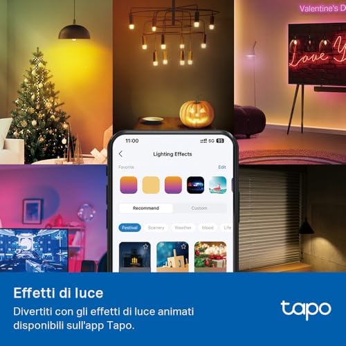 L430P Lampadina Alexa P45 Multicolore Lampadina Smart, Ultra-Dimmerabile, 2500-6500K, Sync Musica, Illuminazione Automatica del Bioritmo, Programazione & Timer, Controllo da App, Alexa e Google