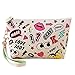 Yonger Cosmetic Bag Zipper Cute Cartoon Waterproof Makeup Pouch Travel Cosmetic Case Organizer Portable Train Storage Bag Large Capacity