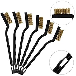 Topbuti 15 Pcs Mini Brass Wire Brush Set for