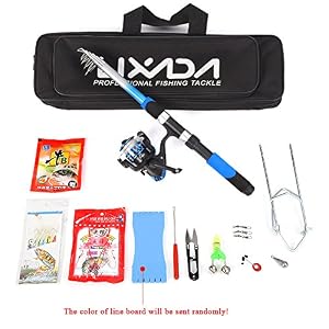 Lixada Canne à Pêche Set, Télescopique Canne à Pêche Et Moulinet Combo Avec Ensemble De Mer Salée D’eau Douce Kit De Canne à Pêche Kit