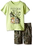 Kids Headquarters Little Boys' 2 Piece Set- Graphic Tee and Cargo Short, Assorted, 4T