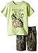 Kids Headquarters Little Boys' 2 Piece Set- Graphic Tee and Cargo Short, Assorted, 3T