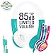 BuddyPhones Discover - Volume-Limiting Kids Headphones - Comfortable and Durable - Built-In Audio Sharing Cable - Compatible with Fire, iPad, iPhone, and Android Devices - Aqua