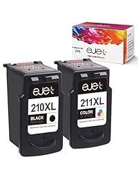 Cartucho de tinta remanufacturado de repuesto para Canon PG-210XL CL-211XL 210 XL 211XL para usar con PIXMA IP2702 MX410 MP495 MP230 MP240 MP280 MX340 MX350 MX360 impresora (negro, Tri-Color, 2 unidades)