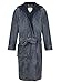 John Christian Men's Hooded Fleece Robe, Dark Gray Marl