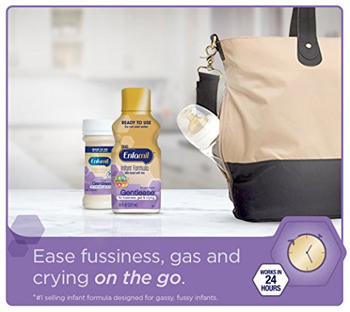 ENFAMIL GENTLEASE READY TO FEED BABY FORMULA, EASES GAS, FUSSINESS, CRYING & SPIT-UP IN 24 HOURS, READY TO USE 8 FL OZ, PACK OF 6, TOTAL 48 FL OZ