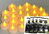 Instapark 24 LED Faux Flameless Flickering Tea Light Candles, 2-Dozen per Pack Pet-safe and Child-safe Wind-proof Indoor & Outdoor (2-dozen Bonus Replacement Batteries Included)